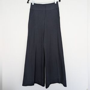 Diane Von Furstenberg Navy Blue Gavin High Rise Wide-Leg Pants Trousers Sz 4